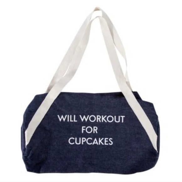 Will Workout For Cupcakes gym bag duffel bag lg - Picture 3 of 16